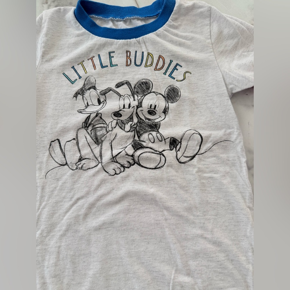 Disney Little Buddies T-Shirt - White with Blue, Green, and Orange Trim - Picture 4 of 6